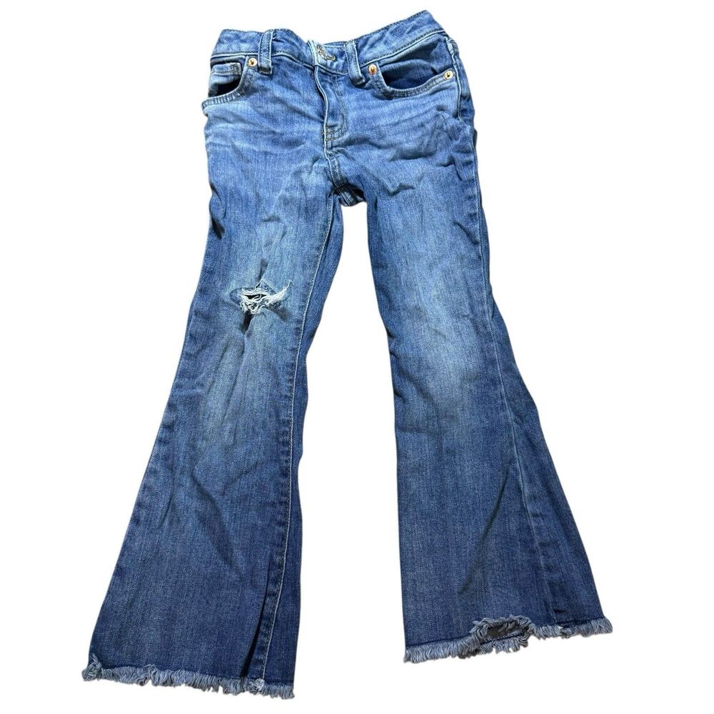 Cat and Jack girls size 5 blue jeans  flare‎ leg  stretch  adjustable waist